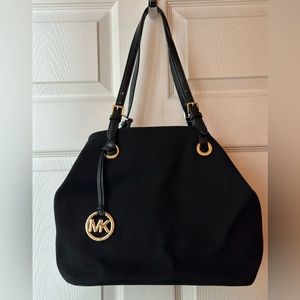 Michael Kors Black Canvas Shoulder Bag